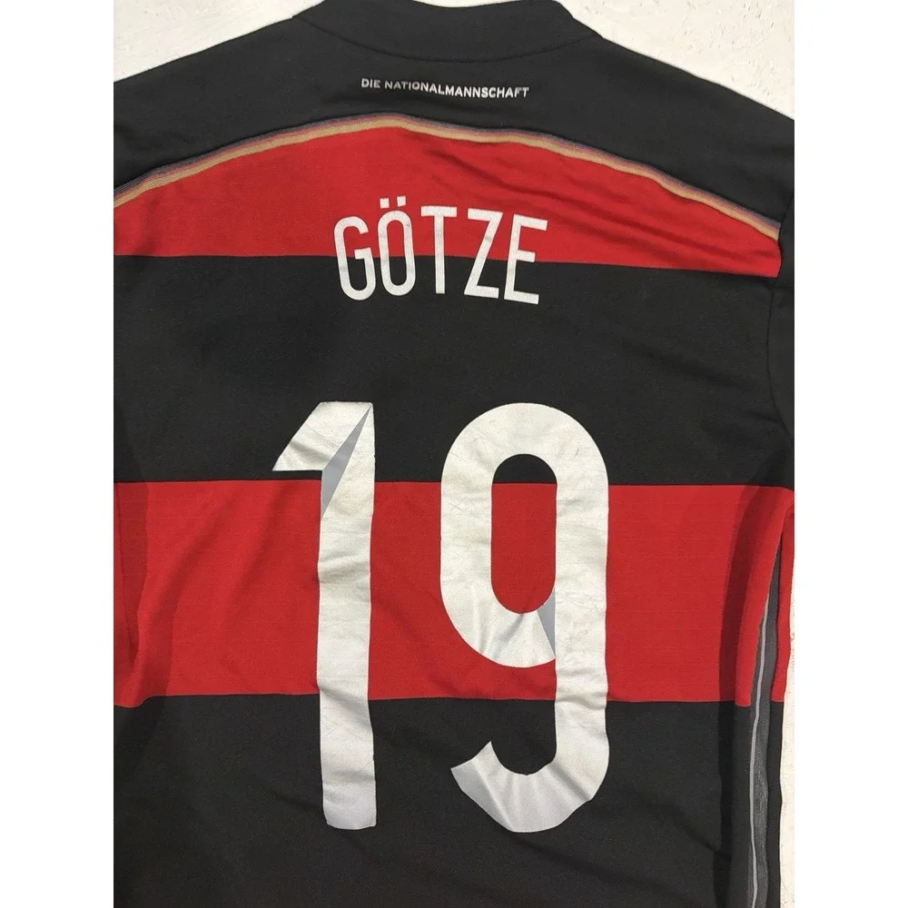 2014 2015 Germany Away Jersey #19 Gotze Adidas G74520 World Cup Soccer Mens S